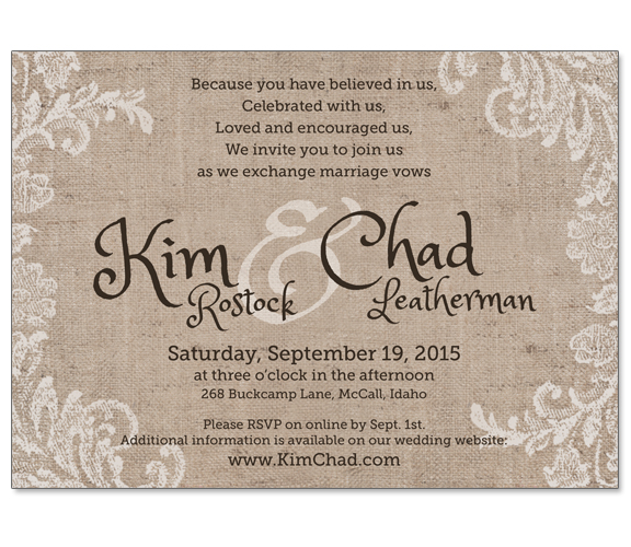 Kim & Chad Wedding Invitation